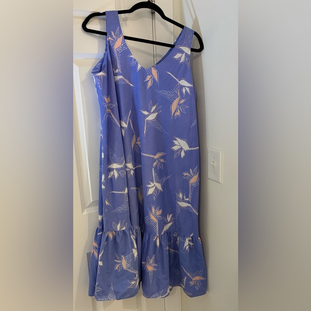 Hilo Hattie Lavender Floral Midi Dress Large